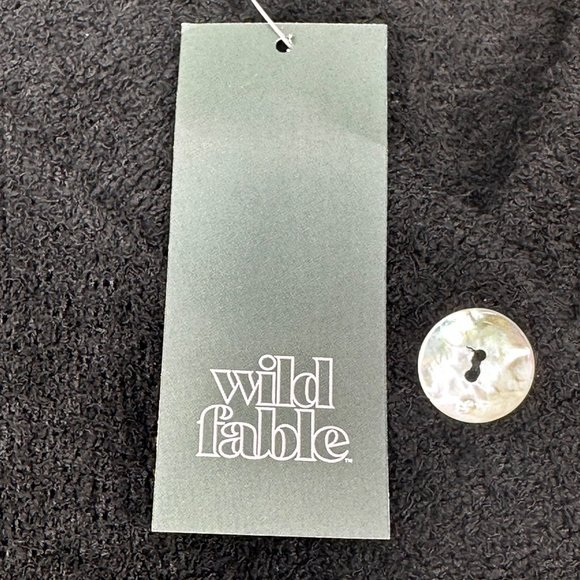 2 Piece Wild Fable Women's Small Black Crop Sweater And Blue Ribbed T-Shirt - Picture 3 of 16